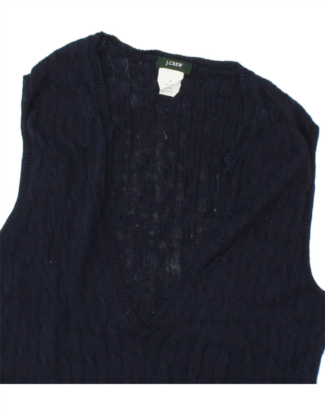 J. CREW Womens Vest Tank Top UK 8 Small Navy Blue Linen Vintage J. Crew and Second-Hand J. Crew from Messina Hembry 