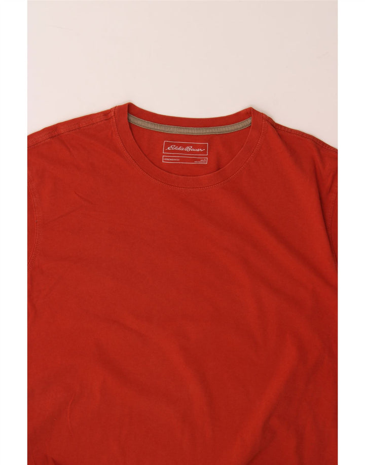 EDDIE BAUER Mens T-Shirt Top Large Orange Cotton Vintage Eddie Bauer and Second-Hand Eddie Bauer from Messina Hembry 