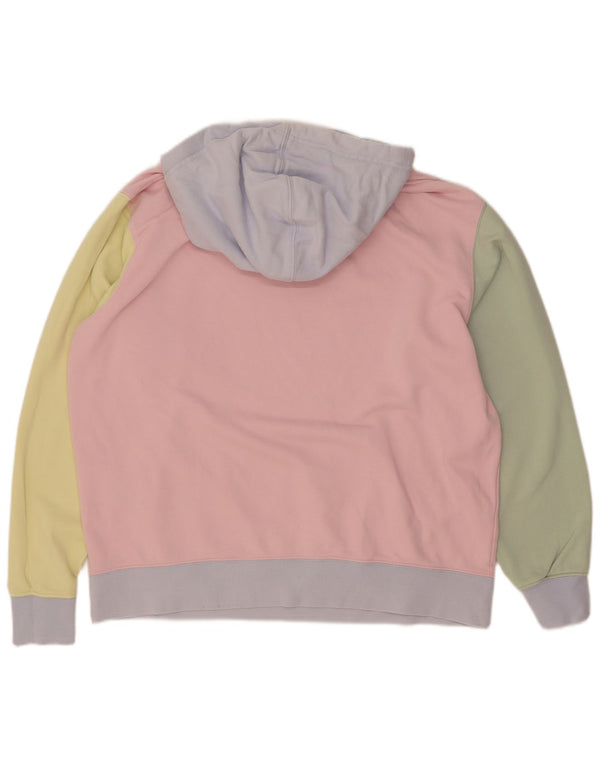 Nike Dame Oversized Hoodie Jumper UK 14 Medium Flerfarvet Colourblock