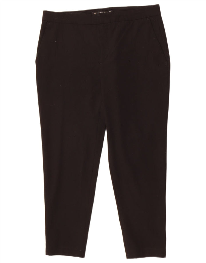 Zara Dame Cropped Trousers EU 40 Medium W32 L25 Sort