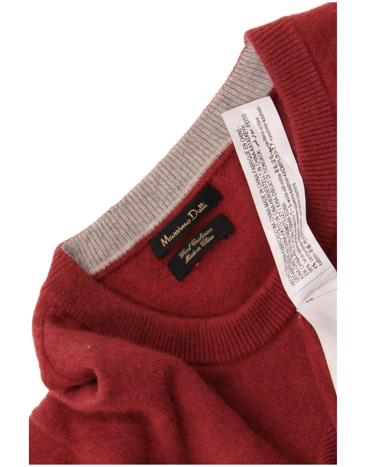 Massimo Dutti Herre Crew Neck Jumper Sweater XL Rød Uld