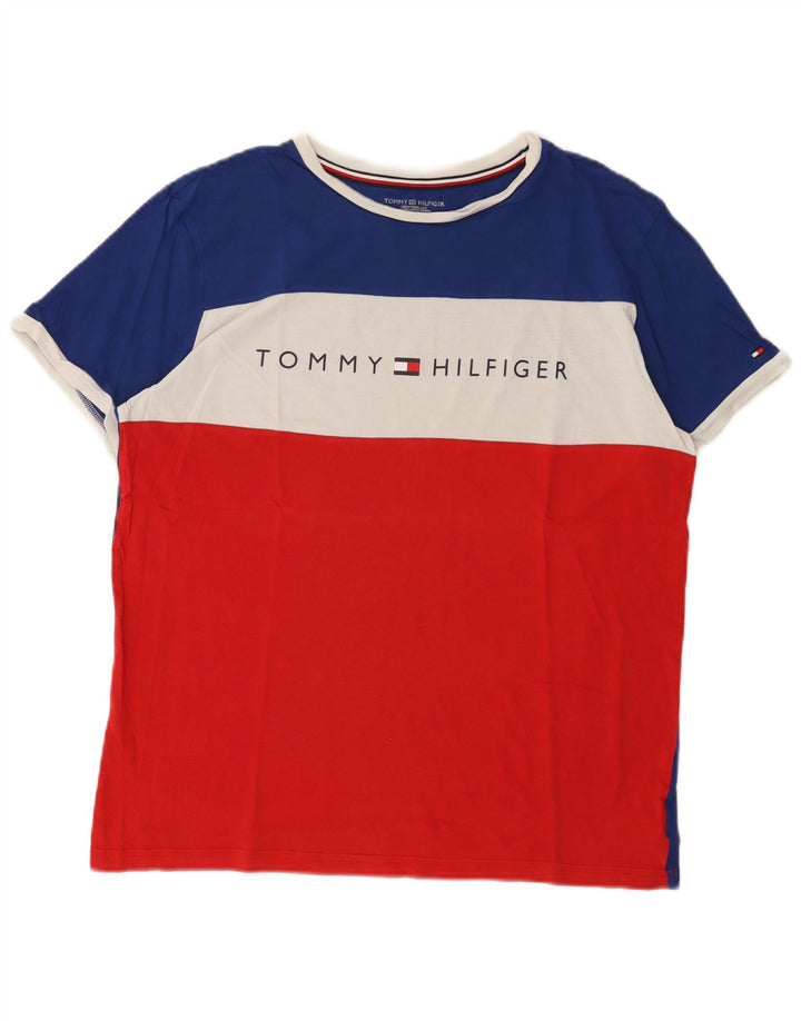 Tommy Hilfiger Herre grafisk T-shirt Top Stor flerfarvet Colourblock