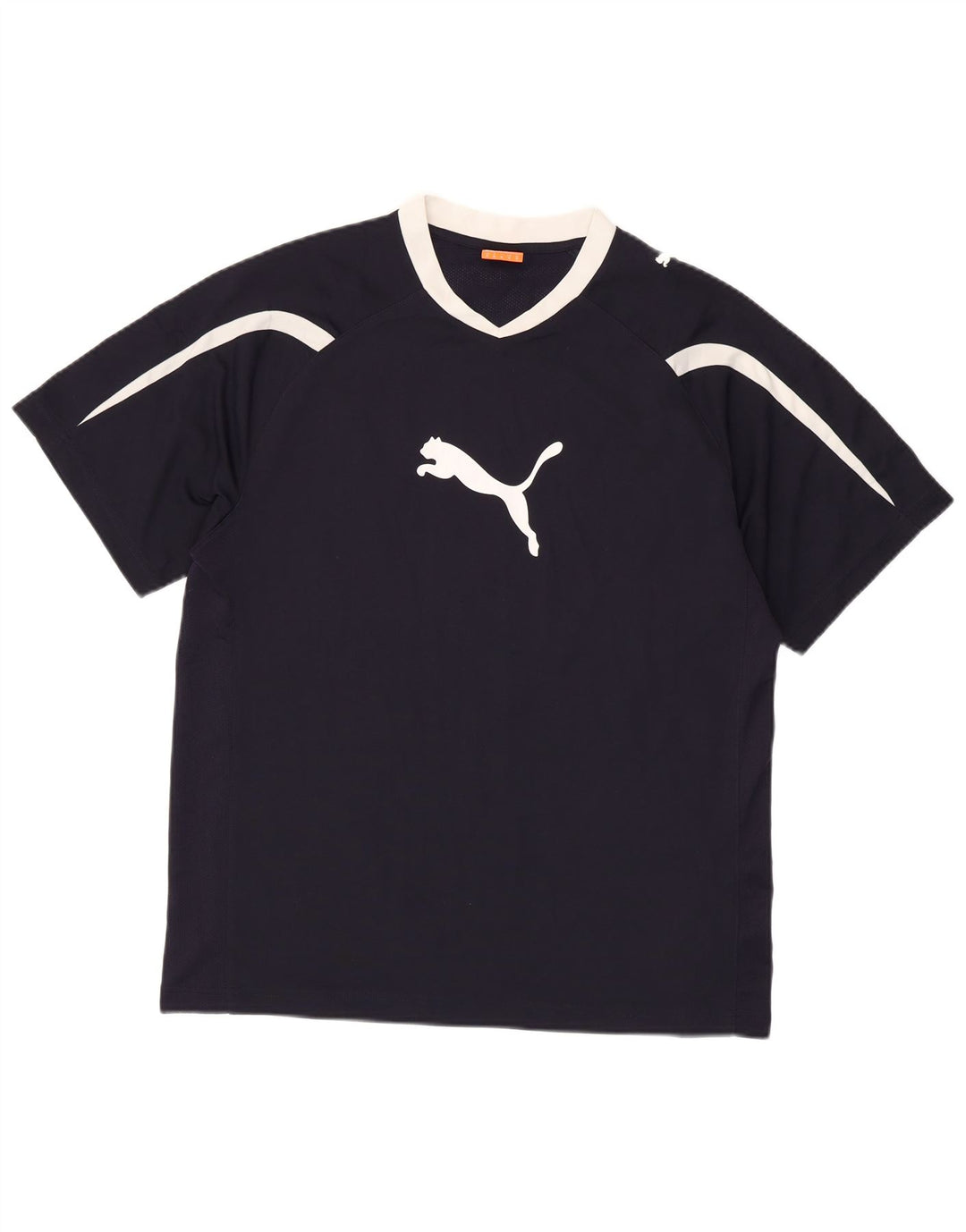 PUMA Grafisk T-shirt til mænd, mellemblå marineblå Colourblock Polyester