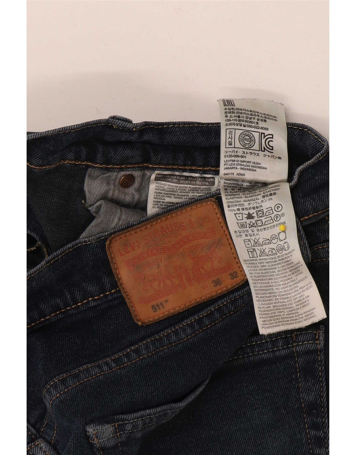 Levi's Herre 511 Slim Jeans W36 L32 Marineblå Bomuld