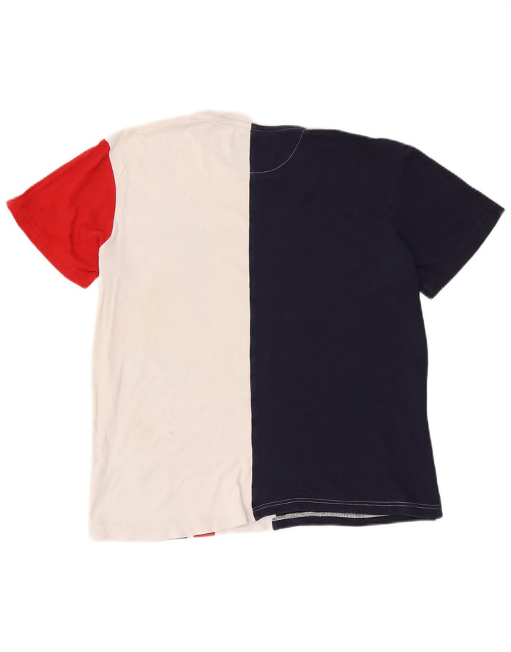 Fila Herre grafisk T-shirt Top Medium White Colourblock Bomuld
