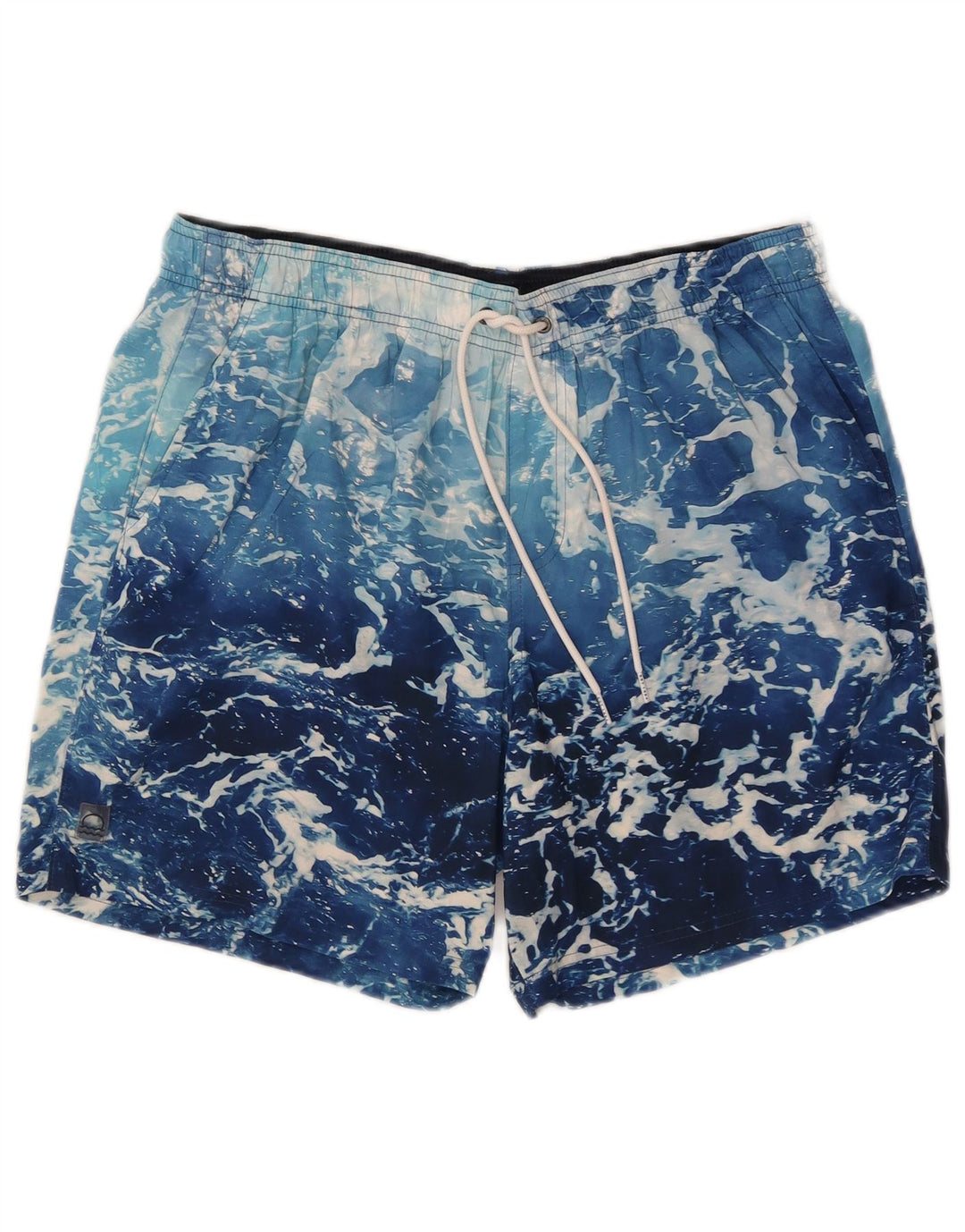 Marks & Spencer Badeshorts med abstrakt mønster til mænd, store blå polyester