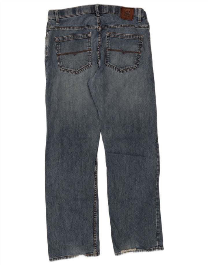 Marks & Spencer Herre Regular Fit Straight Jeans W34 L31 Blå Bomuld