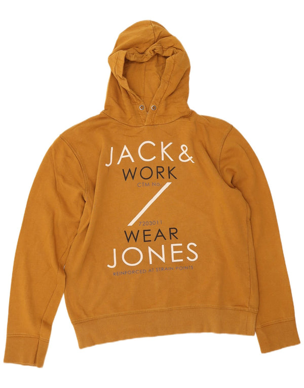 Jack & Jones Grafisk hættetrøje til mænd XL Gul bomuld