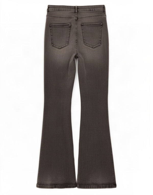 Zara Dame Skinny Flared Jeans EU 40 Medium W30 L33 Grå Bomuld