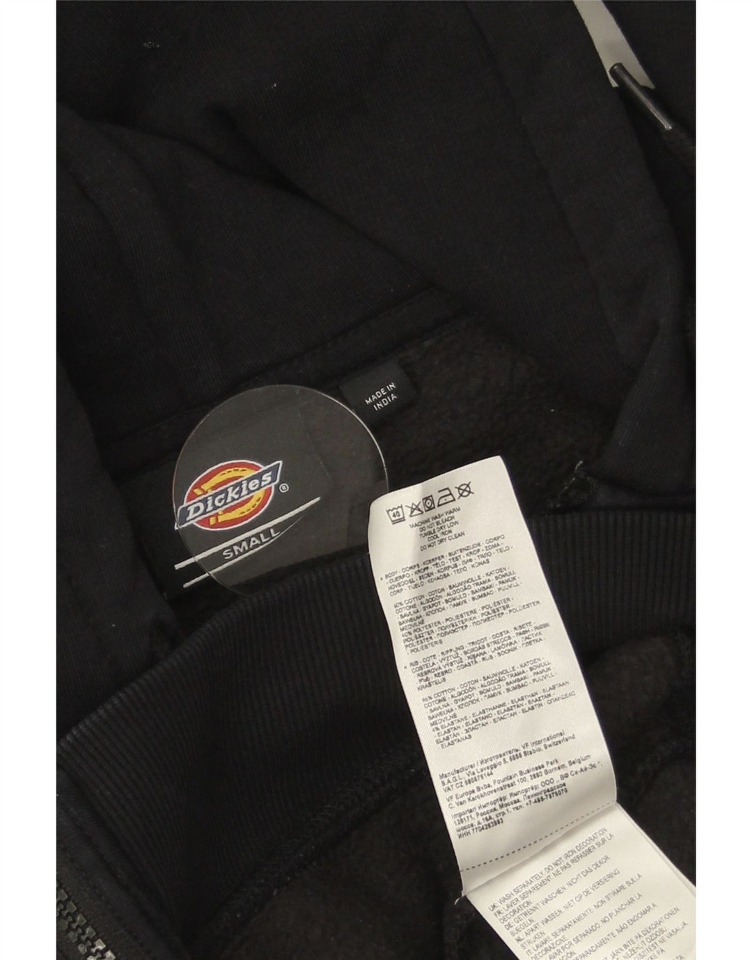 Dickies Hættetrøje med lynlås til mænd Lille sort bomuld