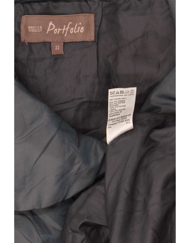 Marks & Spencer Dame Portfolio Polstret Frakke UK 22 3XL Navy Blue Polyamide