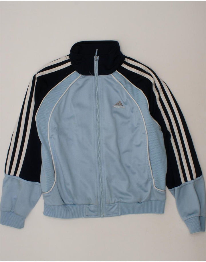 ADIDAS Boys Tracksuit Top Jacket 9-10 Years Blue Colourblock Polyester Vintage Adidas and Second-Hand Adidas from Messina Hembry 