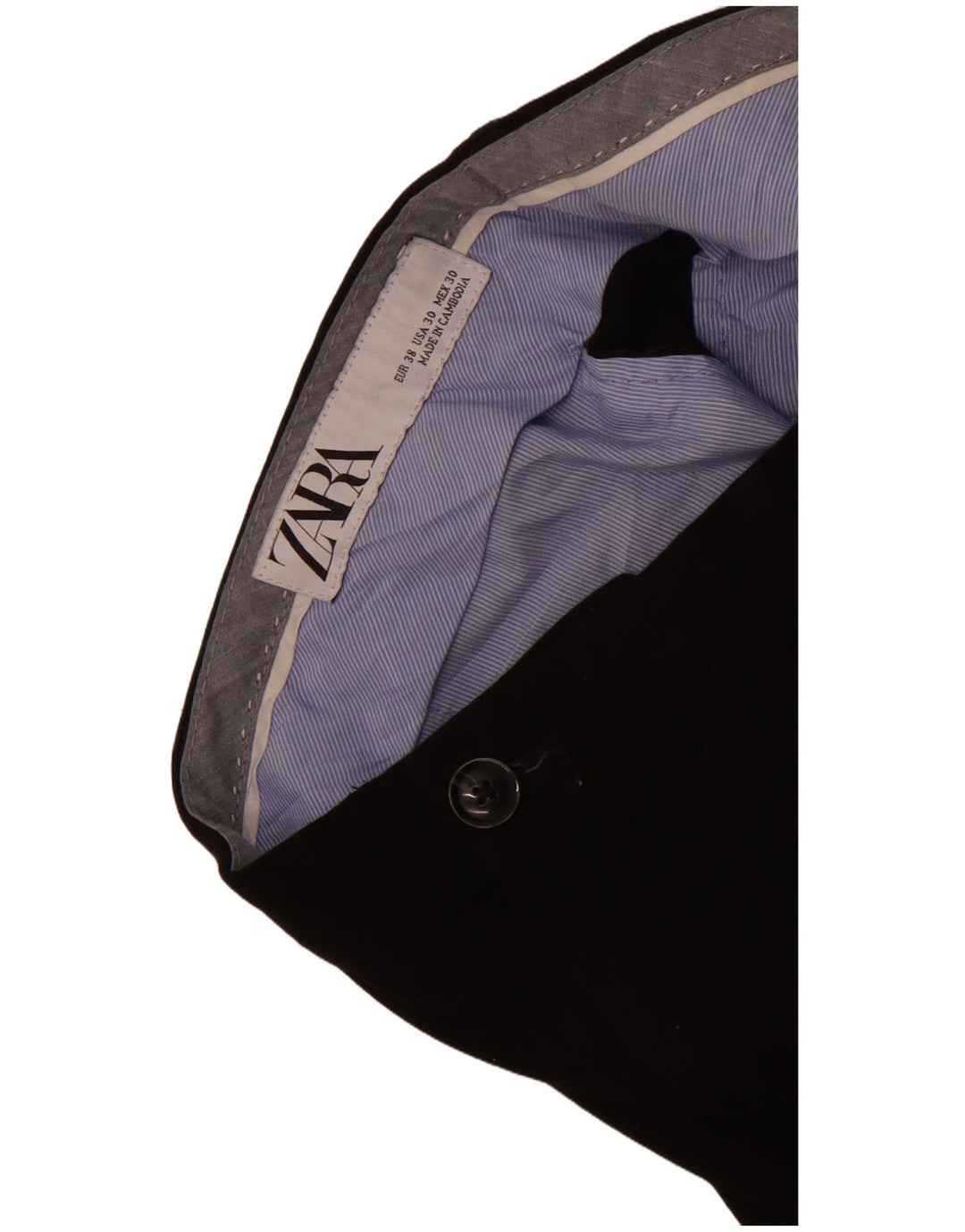 Zara Herre Slim Cropped Trousers EU 38 Small W30 L25 Black