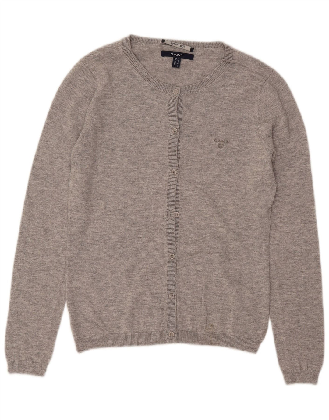 GANT Dame Cardigan Sweater UK 10 Lille Grå Bomuld