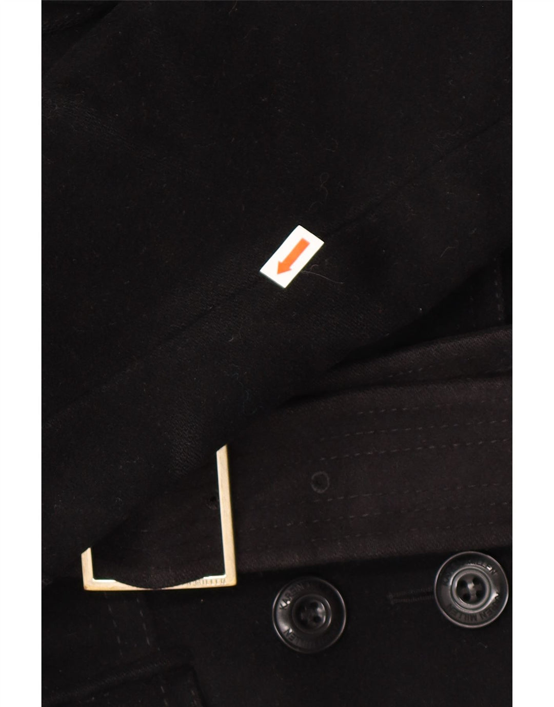 KAREN MILLEN Trench Coat til kvinder UK 8 Lille sort uld