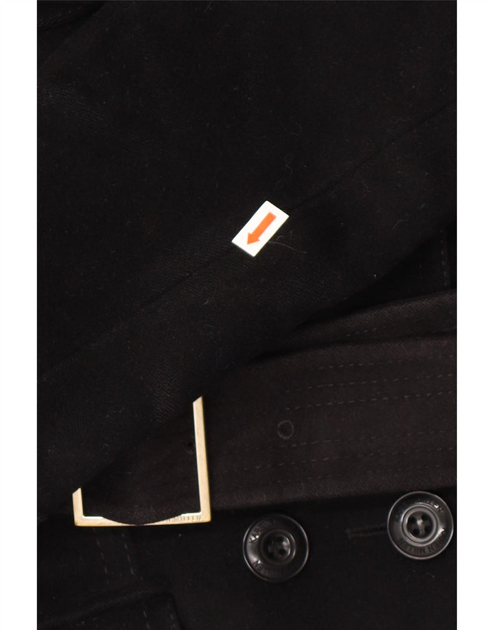 KAREN MILLEN Trench Coat til kvinder UK 8 Lille sort uld