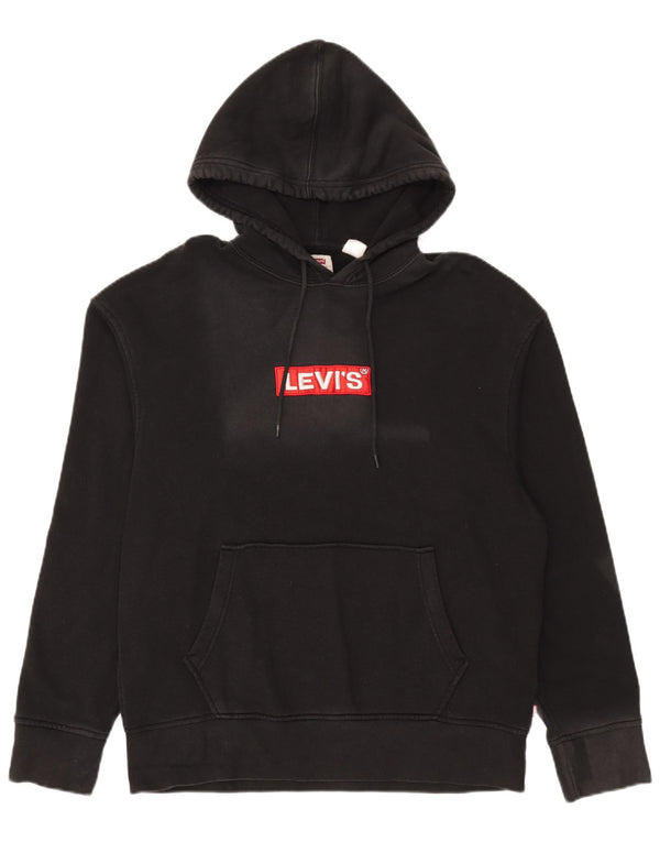 Levi's Herre Grafisk Relaxed Fit Hoodie Jumper Medium Sort Bomuld