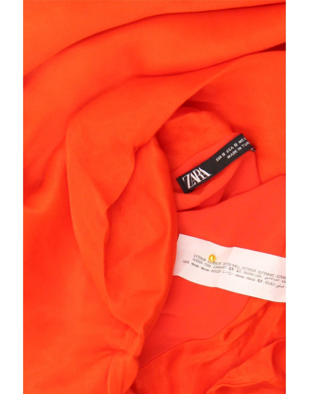 Zara Dame Halter Top UK 10 Small Orange Viscose