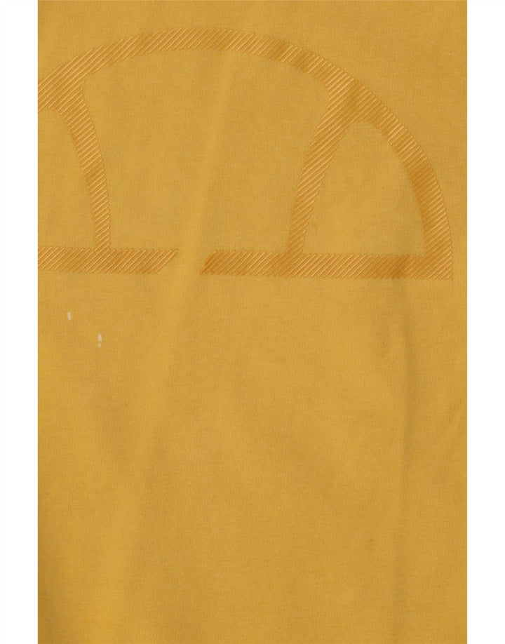 ELLESSE Womens Graphic T-Shirt Top UK 12 Medium Yellow Cotton Vintage Ellesse and Second-Hand Ellesse from Messina Hembry 