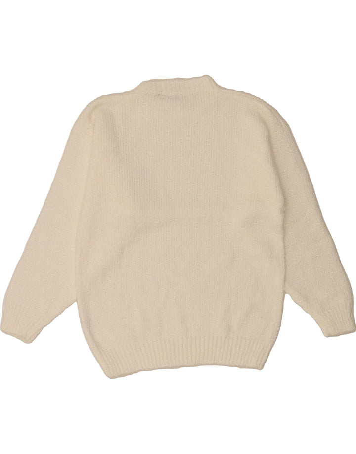 VINTAGE Womens Crew Neck Jumper Sweater EU 40 Medium White Polyacrylic Vintage Vintage and Second-Hand Vintage from Messina Hembry 