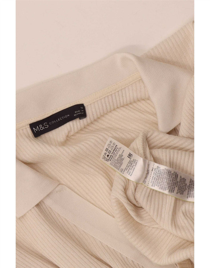 Marks & Spencer Dame Polo Shirt UK 12 Medium Beige Polyester