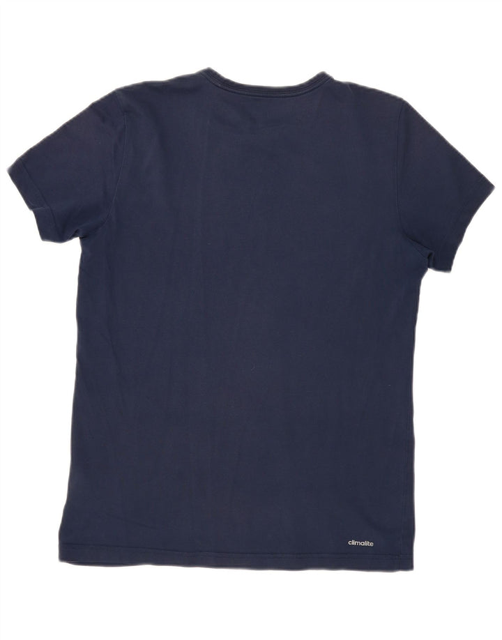 Adidas Herre Climalite grafisk T-shirt top mellem marineblå bomuld