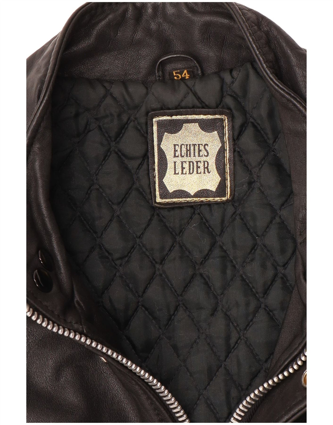 VINTAGE Military Læderjakke til mænd IT 54 2XL Sort Læder