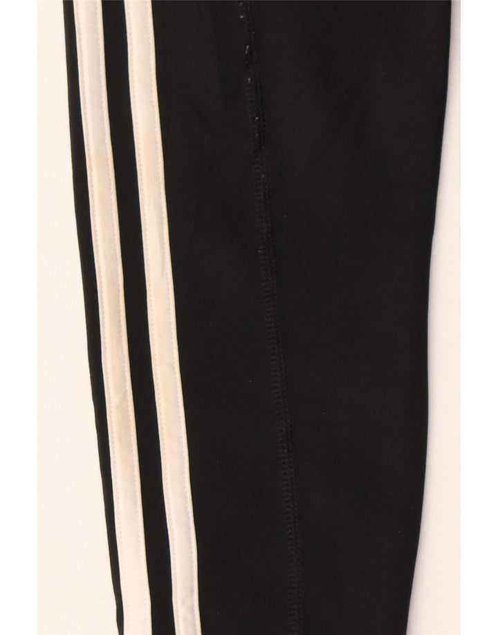 ADIDAS Womens Climalite Leggings UK 12/14 Medium  Black Striped Polyester Vintage Adidas and Second-Hand Adidas from Messina Hembry 