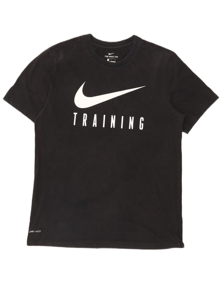 Nike Herre Dri Fit Grafisk T-Shirt Top Stor Sort