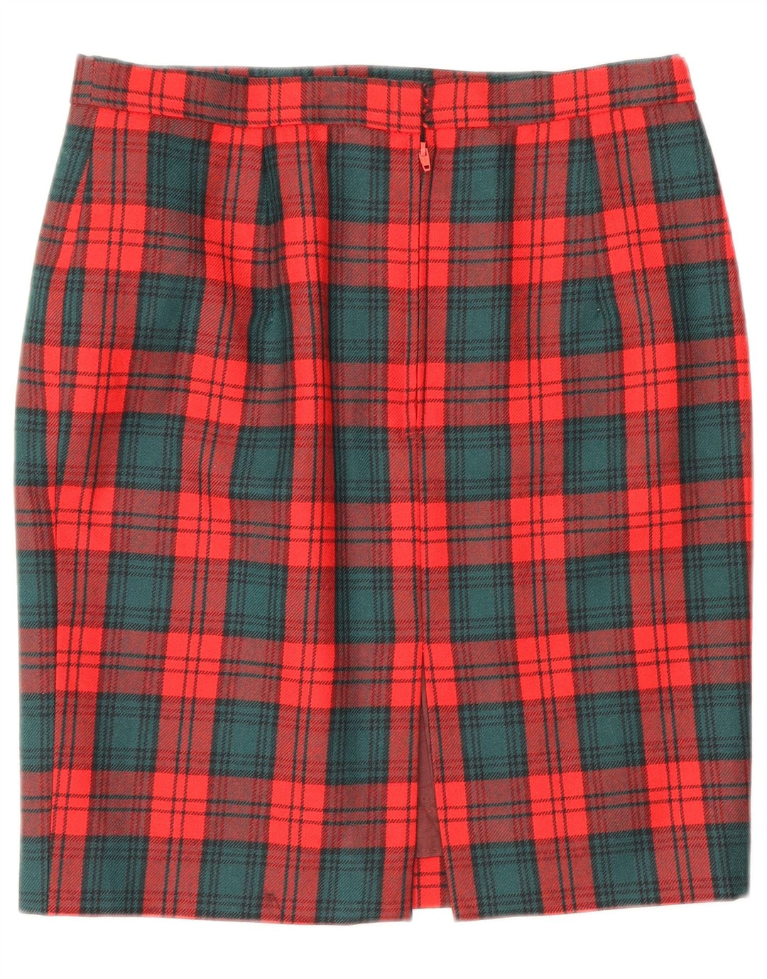 Vintage kvinders blyantnederdel W28 Medium rød plaid