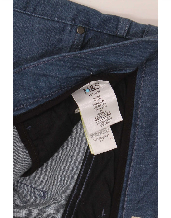 Marks & Spencer Herre Slim Jeans W34 L31 Blå Bomuld
