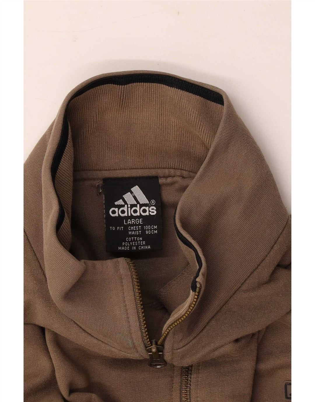 Adidas Sweatshirt med lynlås til mænd, stor brun