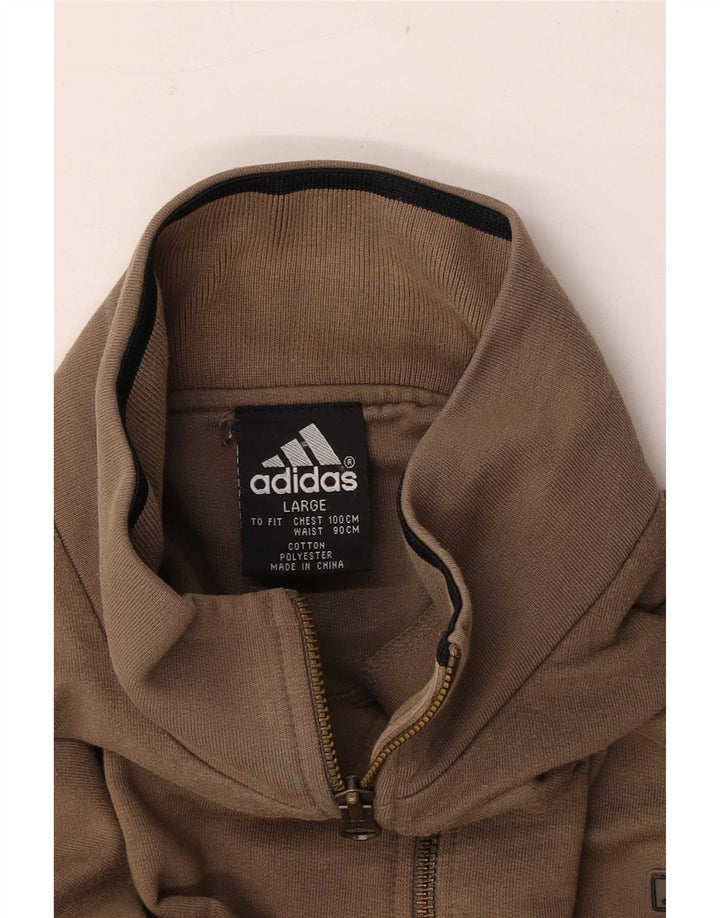 Adidas Sweatshirt med lynlås til mænd, stor brun