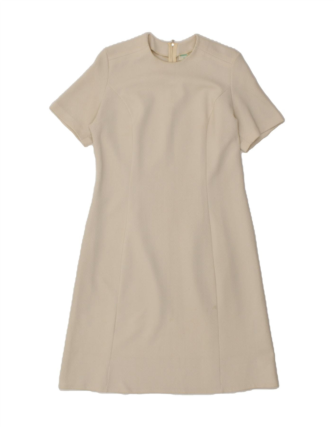 VINTAGE Womens Short Sleeves Basic Dress IT 42 Medium White Vintage Vintage and Second-Hand Vintage from Messina Hembry 
