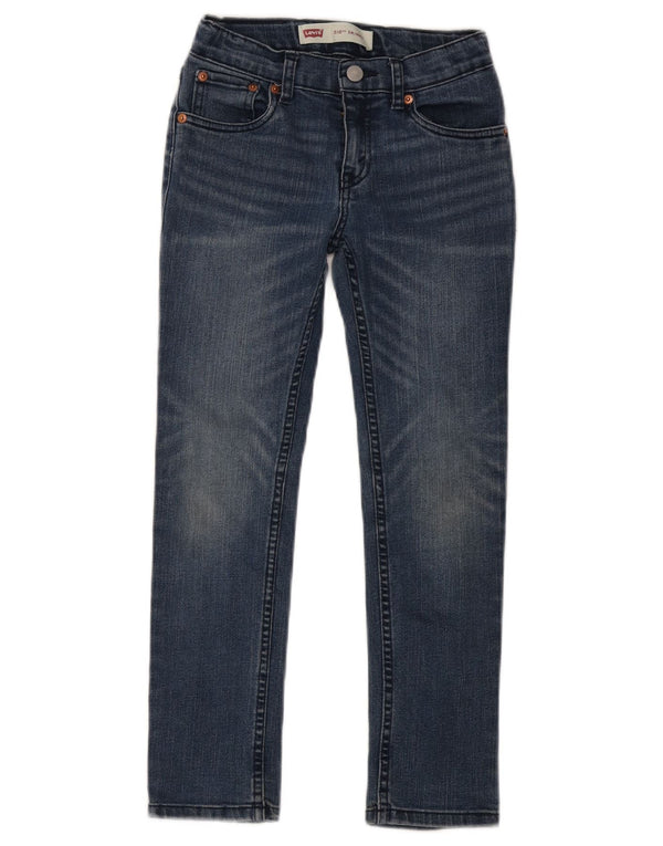 LEVI'S Girls 510 Skinny Jeans 7-8 år W25 L22 Blå Bomuld