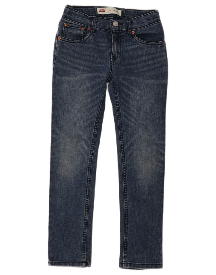 LEVI'S Girls 510 Skinny Jeans 7-8 år W25 L22 Blå Bomuld