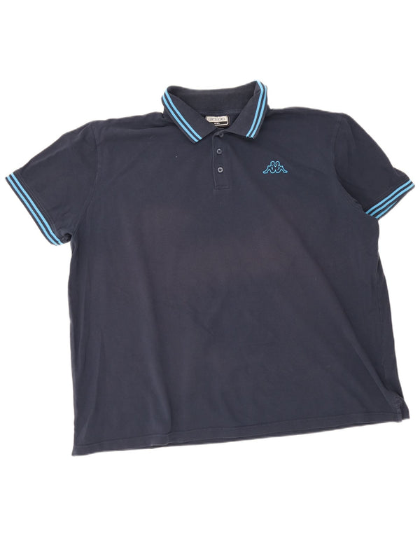 Kappa herre poloskjorte 4XL marineblå stribet bomuld
