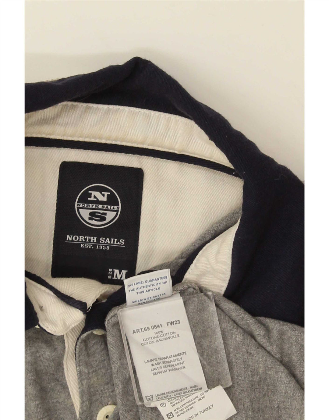 North Sails Herre langærmet Rugby Polo Shirt Medium Grå Bomuld