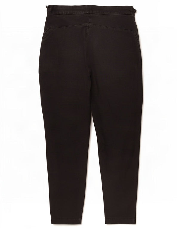 Zara Womens Tapered Cropped Trousers Large W32 L24 Black
