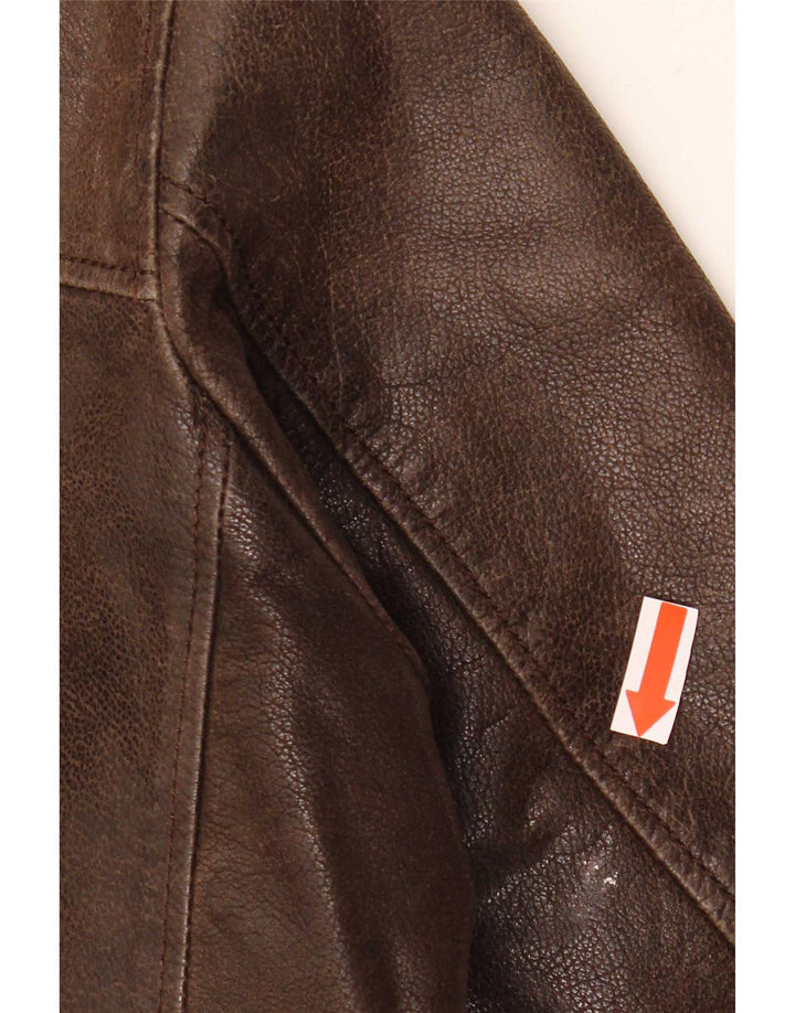 Vintage Herre Læderjakke UK 38 Medium Brun