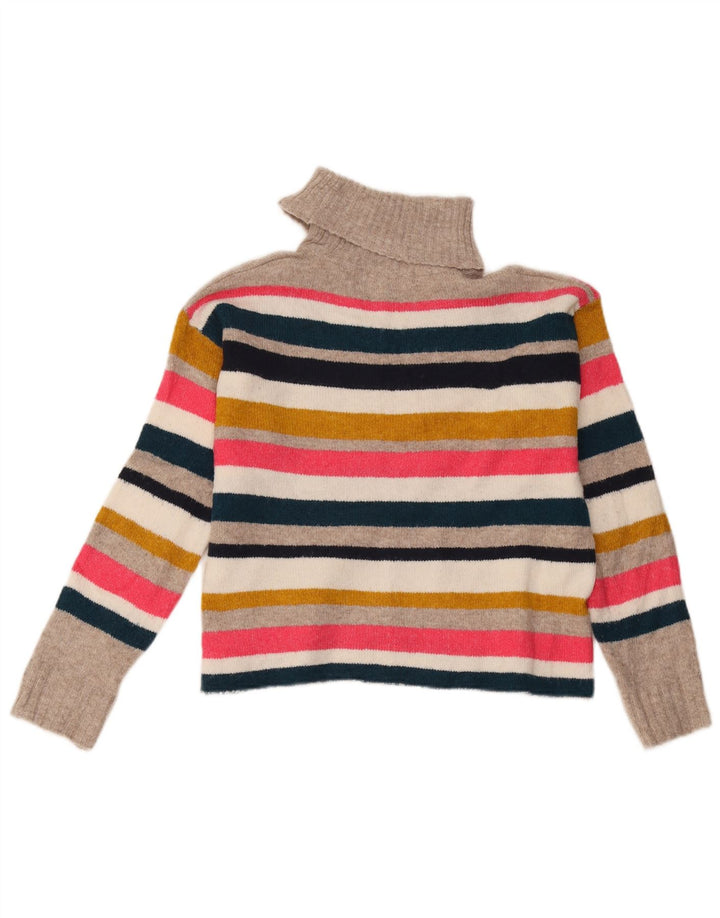 Marks & Spencer Dame Roll Neck Jumper Sweater UK 10 Small Multicolored
