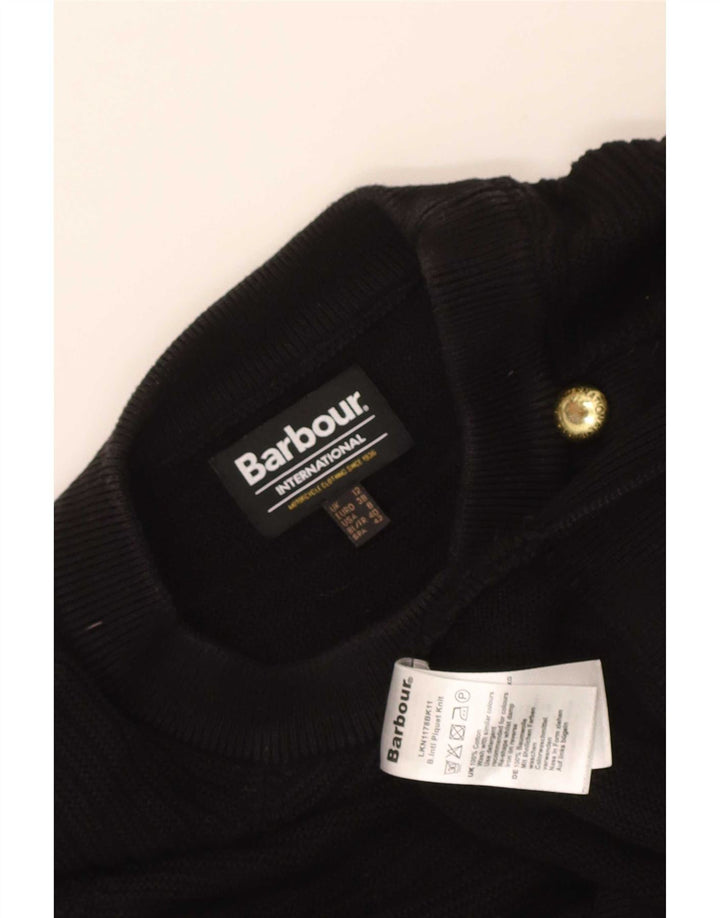 Barbour Womens Regular Fit Boat Neck Jumper Sweater UK 12 Medium Black
