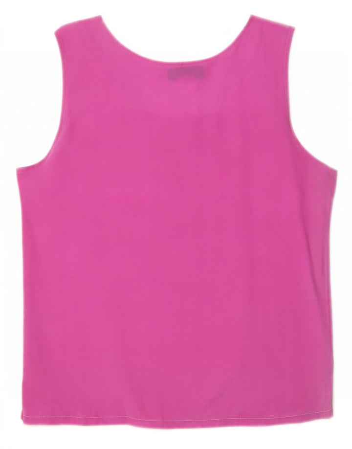 Blunauta Dame ærmeløs bluse Top IT 46 Large Pink Silk