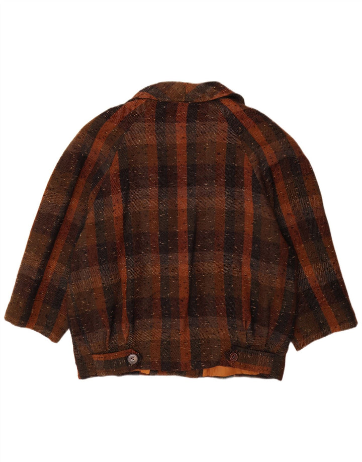 Vintage dame 2-knaps blazerjakke UK 18 XL brun ternet