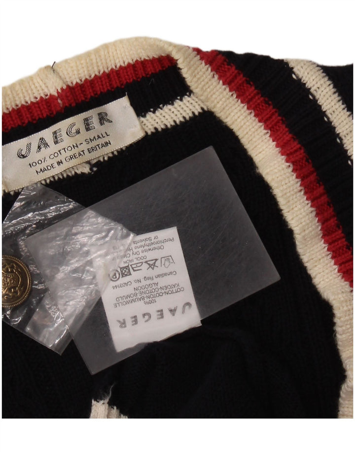 JAEGER Oversized cardigantrøje til kvinder UK 10 Small Navy Blue Colourblock