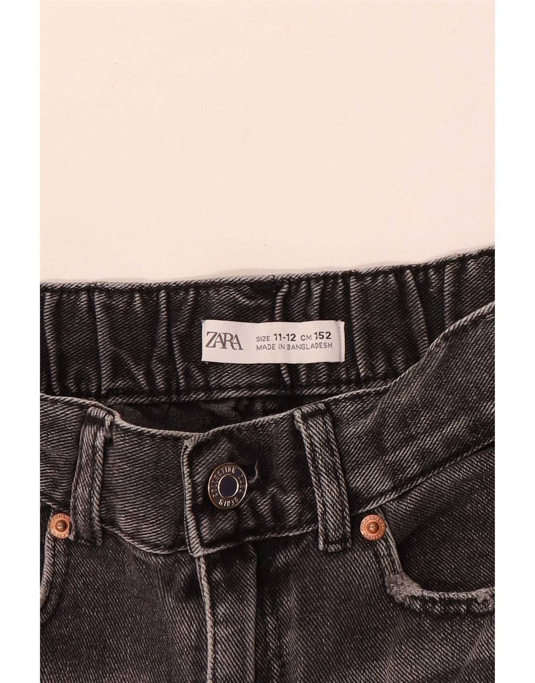 Zara Girls Distressed Denim Shorts 11-12 år W26 Grå