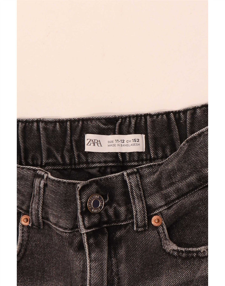 Zara Girls Distressed Denim Shorts 11-12 år W26 Grå