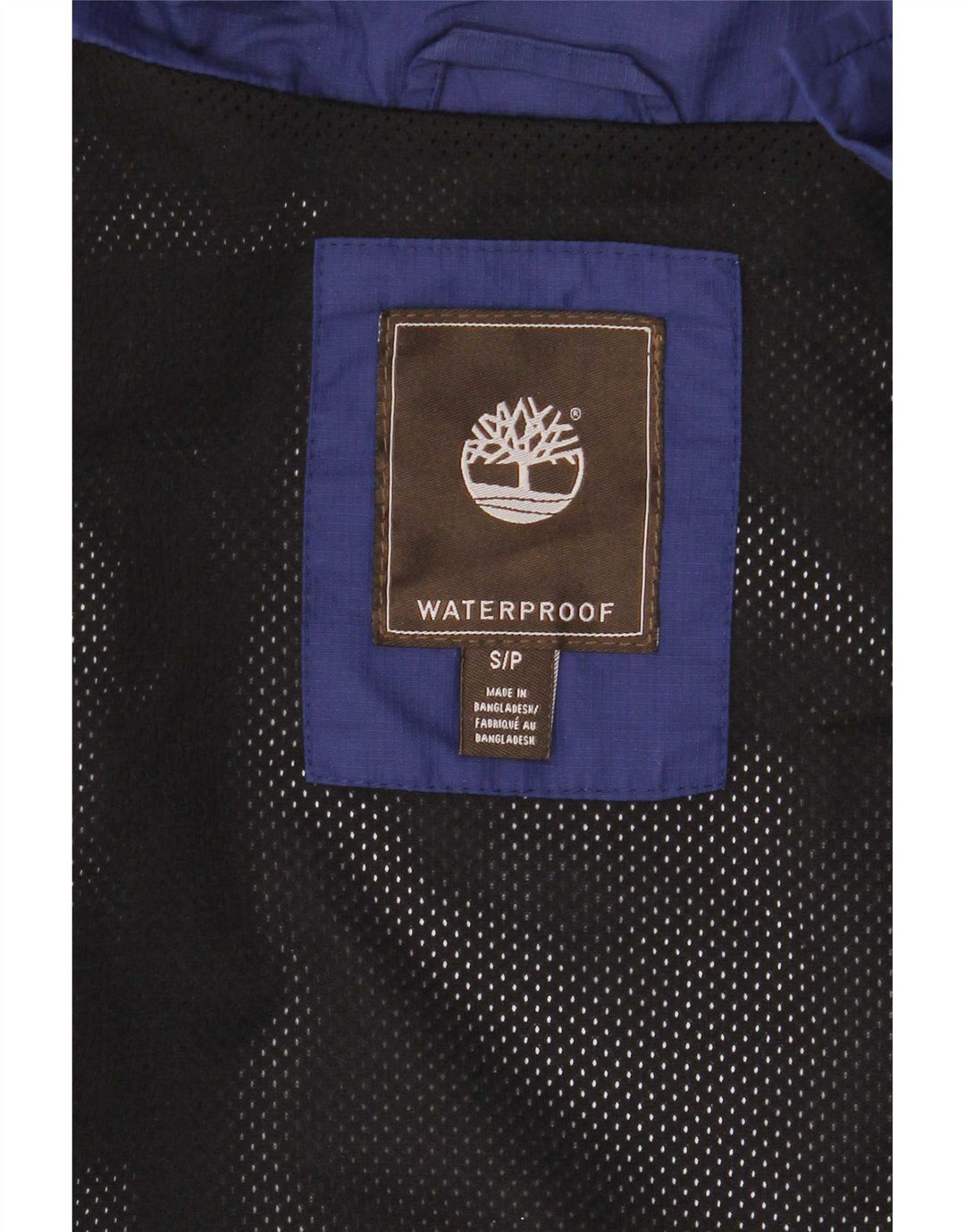 Timberland Windbreaker-jakke med hætte til mænd UK 36 Small Blue Colourblock