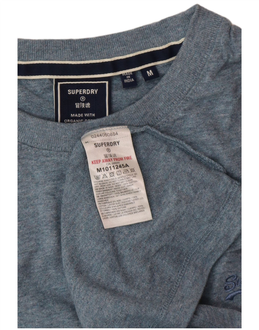 SUPERDRY Herre T-Shirt Top Medium Blue Bomuld