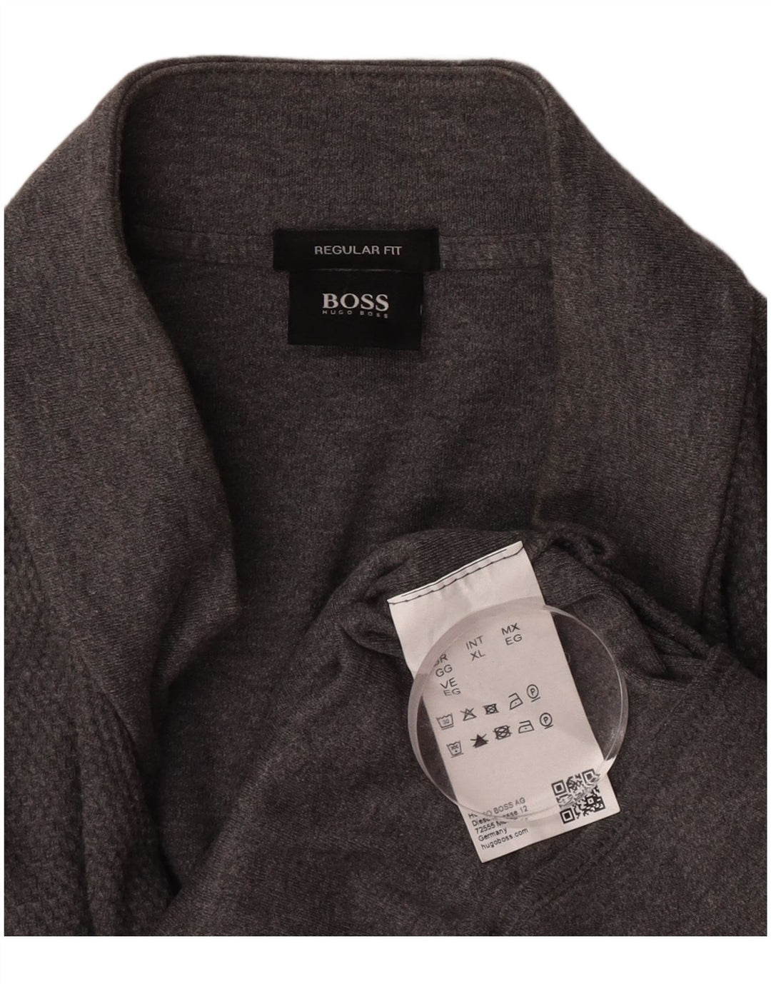 Hugo Boss Herre Regular Fit Cardigan Sweater XL Grå Bomuld